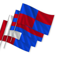 Schwenkfahnen nach Muster schwer entflammbar